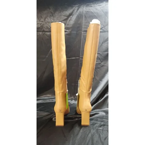 Sam Edelman Sylvia Snip-Toe Knee-High Leather Dress Boots (Luxe Tan) Size 6.5Med - Picture 2 of 9